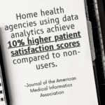 Home health agencies using data analytics achieve 10% higher patient satisfaction scores compared to non-users. Journal of the American Medical Informatics Association